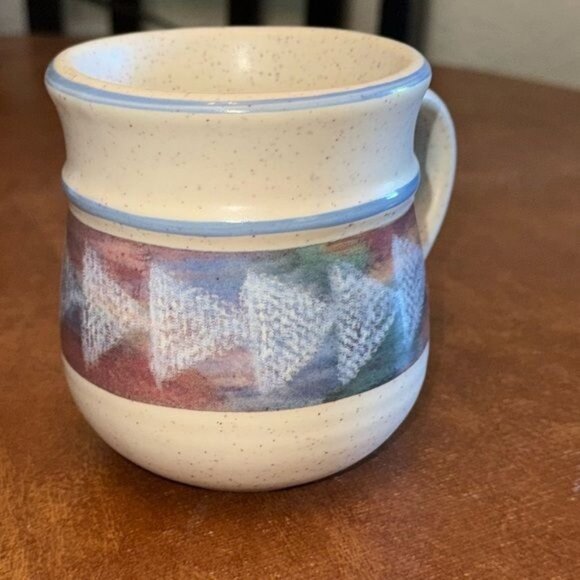 Vintage Horizon Treasure Craft Ceramic Mug With Geometric Design - Picture 1 of 6